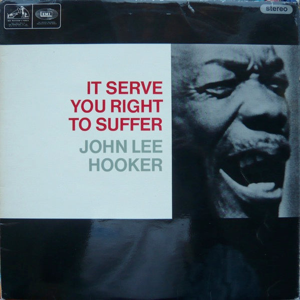 Image of Front Cover of 3014059C: LP - JOHN LEE HOOKER, It Serve You Right To Suffer (His Master's Voice ; CSD 3542, UK 1966, Laminated Flipback Sleeve) Light creasing to laminate sleeve and some grubby marks. Vinyl has lots of light marks but plays well with light surface noise.  VG/G+