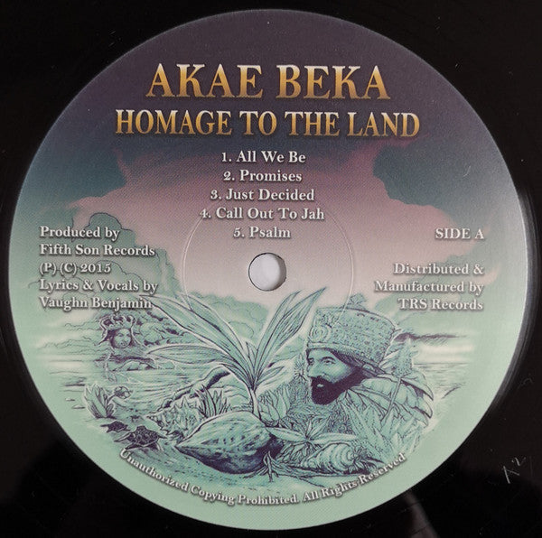 Image of Label Cover of 3044105S: LP - AKAE BEKA, Homage To The Land (Fifth Son Records; TRS-FSLP-1, Europe 2020, Glossy Sleeve, Inner)   EX/VG+