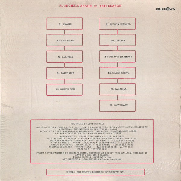 Image of Back Cover of LP - VG/VG - EL MICHELS AFFAIR, Yeti Season (Big Crown Records; BC060-LP-C2, US 2021, Limited Edition, Blue Translucent), ,  - 0826100E