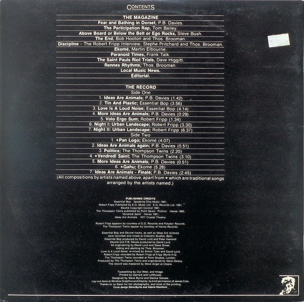 Image of Back Cover of 3044194S: LP - VARIOUS, Recorder Three (The Bristol Recorder; BR-003, UK 1981, Gatefold, Stapled In Booklet)   VG/VG+