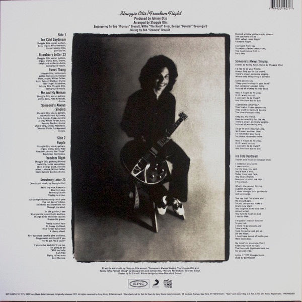 Image of Back Cover of 3134076E: LP - SHUGGIE OTIS, Freedom Flight (Get On Down; GET 51457-LP, Europe 2022 Reissue, Purple Vinyl)   NEW/NEW