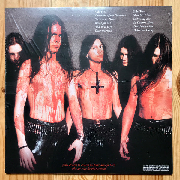 Image of Back Cover of 3054080S: LP - DISMEMBER, Like An Ever Flowing Stream (Nuclear Blast Records; NB 6919-1, Germany 2023, Insert, Cyan / Black Marbled Vinyl)   NEW/NEW