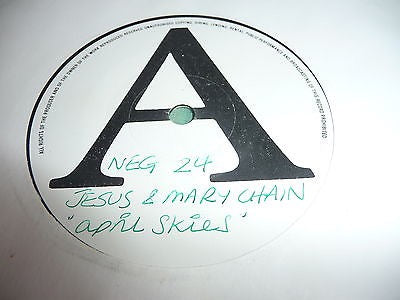 Image of Front Cover of 3024157E: 2x7" - THE JESUS AND MARY CHAIN, April Skies (Blanco Y Negro ; NEG 24 F, SAM 360, UK 1987, White Label, Plain Sleeves, Test Pressings For "April Skies" Double Pack, Hand Written Track Listings On Plain Sleeves)   /VG+