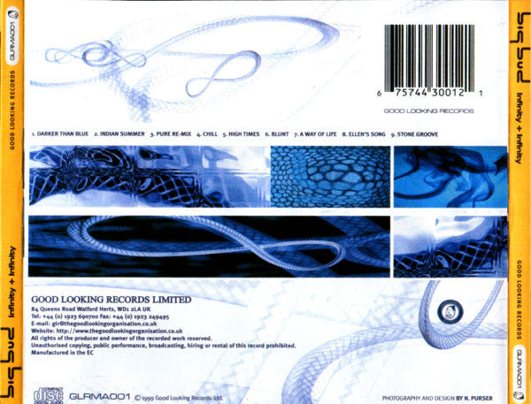 Image of Back Cover of 4314244C: CD - BIG BUD, Infinity + Infinity (Good Looking Records; GLRMA001, UK 1999) Sleeve has minor stain marks  VG/VG+