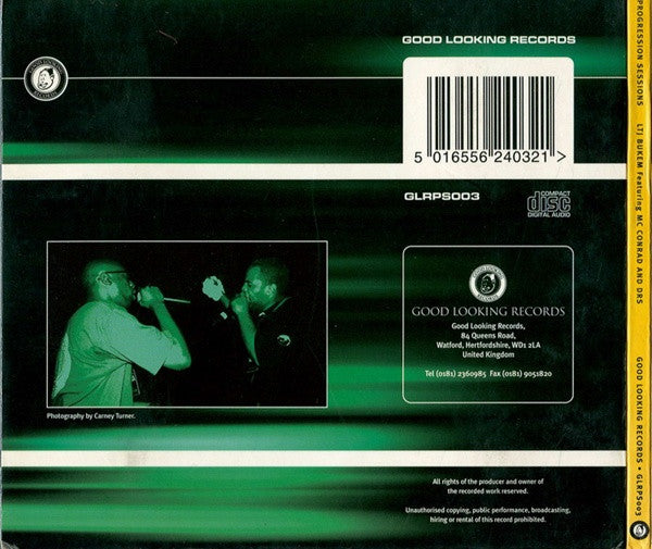 Image of Back Cover of 4314422C: CD - LTJ BUKEM FEATURING MC CONRAD & DRS, Progression Sessions 3 (Good Looking Records; GLRPS003, UK 1999, Digipak)   VG+/VG+