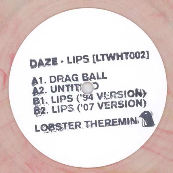 Image of Front Cover of 3014547C: 12" - DAZE, Lips (Lobster Theremin; LTWHT002, UK 2015, Stamped White Label, Repress; Marbled Transparent Vinyl)   /VG+