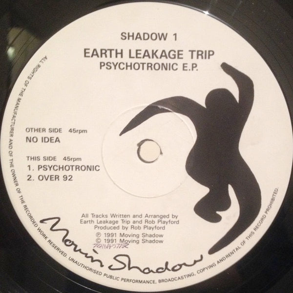 Image of Front Cover of 3014567C: 12" - EARTH LEAKAGE TRIP, Psychotronic EP (Moving Shadow; SHADOW1, UK 1991, Plain Sleeve) Skip on B2.  /G