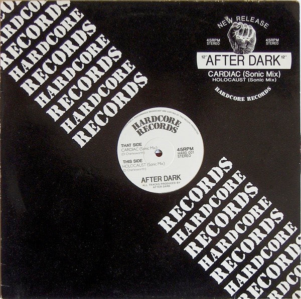 Image of Front Cover of 12" - G+/G - AFTER DARK, Holocaust (Sonic Mix) / Cardiac (Sonic Mix) (Hardcore Records; HARD 001, UK 1991, Company Sleeve), Strong G, some marks and plays G+/VG,  - 2646105S