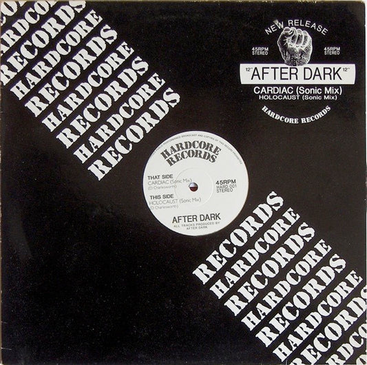 Image of Front Cover of 12" - G+/G - AFTER DARK, Holocaust (Sonic Mix) / Cardiac (Sonic Mix) (Hardcore Records; HARD 001, UK 1991, Company Sleeve), Strong G, some marks and plays G+/VG,  - 2646105S