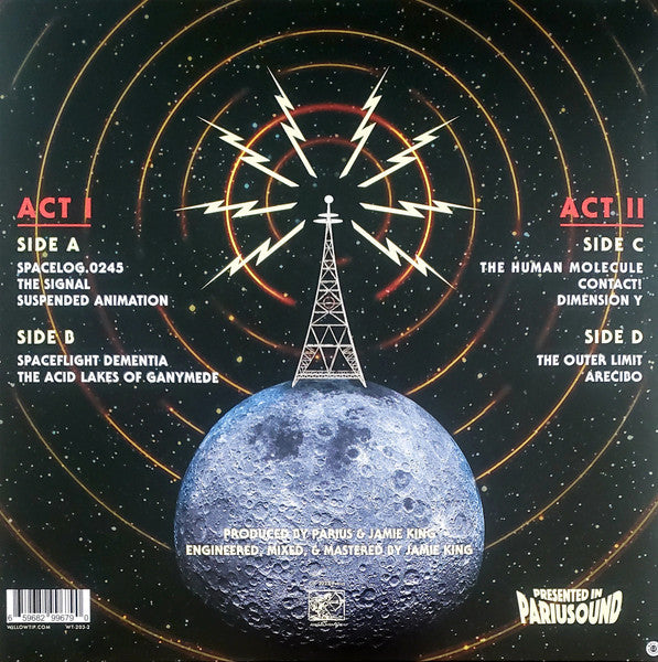 Image of Back Cover of 3024280E: 2xLP - PARIUS, The Signal Heard Throughout Space (Willowtip; WT-203-2, US 2022, Gatefold, Blue / Black Merge Vinyl Limited to 150 Copies)   VG+/VG+