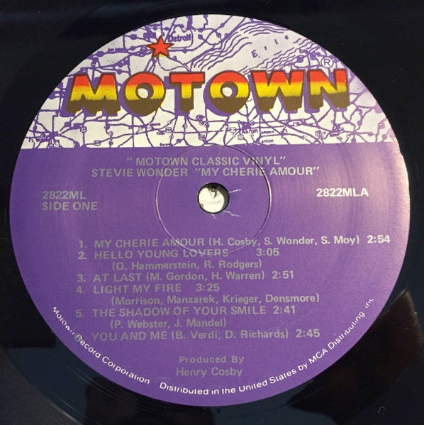 Image of Label Cover of 3014617C: LP - STEVIE WONDER, My Cherie Amour (Motown; 2822ML, US 1987 Reissue, Company Inner) Damage on front and rear sleeve. Split in inner  G+/VG+