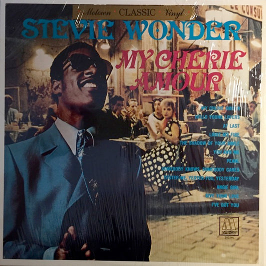 Image of Front Cover of 3014617C: LP - STEVIE WONDER, My Cherie Amour (Motown; 2822ML, US 1987 Reissue, Company Inner) Damage on front and rear sleeve. Split in inner  G+/VG+