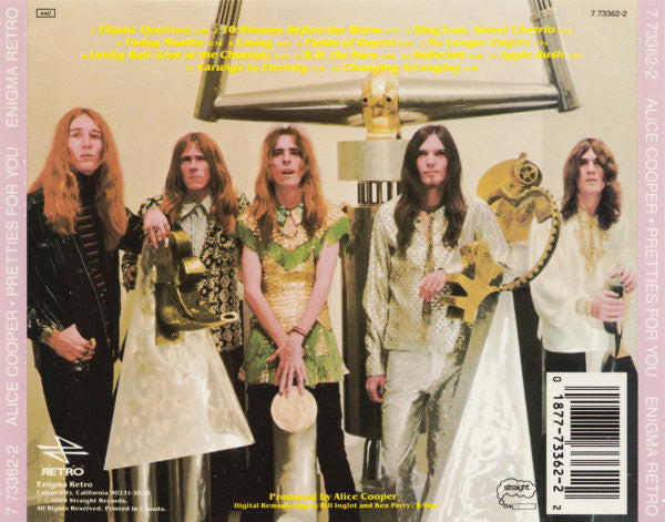 Image of Back Cover of 3034274E: CD - ALICE COOPER, Pretties For You (Enigma Retro ; 7 73362-2, US 1989)   VG+/VG