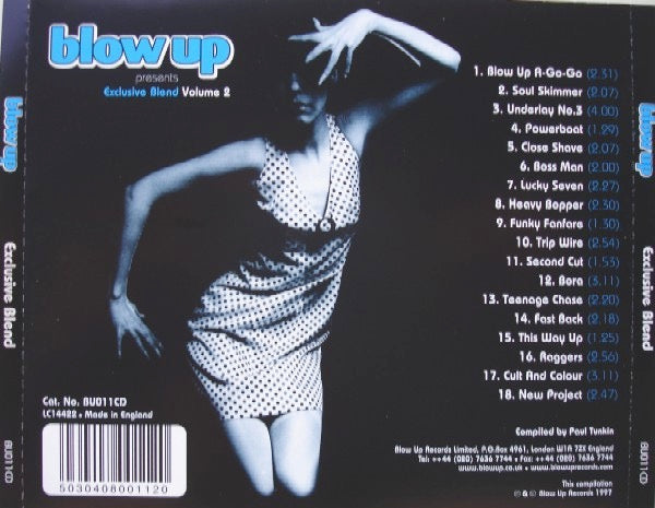 Image of Back Cover of 3014626C: CD - VARIOUS, Blow Up Presents Exclusive Blend Volume 2 (Blow Up Records; BU011LP, UK 1997 Reissue, Jewel Case)   VG+/VG+