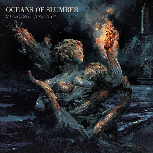 Image of Front Cover of 3024353E: LP - OCEANS OF SLUMBER, Starlight And Ash (Century Media; 19658701351, Europe 2022, Insert, Green Vinyl ) Light marks only.   VG+/VG