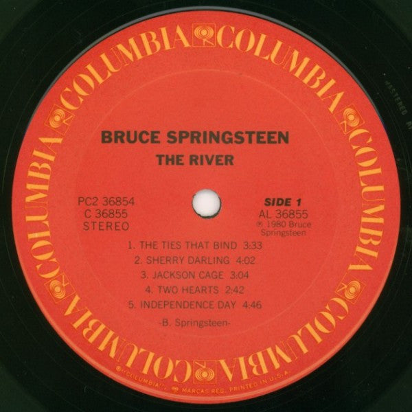 Image of Label Cover of 2xLP - VG+/VG+ - BRUCE SPRINGSTEEN, The River (Columbia Red Label/Orange Text; PC2 36854, US 1980, 2 Square Corner Inners, + Lyric Insert, No KP Etching in Run Out), ,  - 1126101E