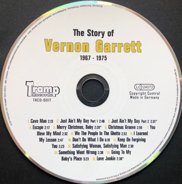 Image of Label Cover of 3134034E: CD - VERNON GARRETT, The Story Of Vernon Garrett (Tramp Records; TRCD-9017, Germany 2012, Jewel Case)   VG+/VG+