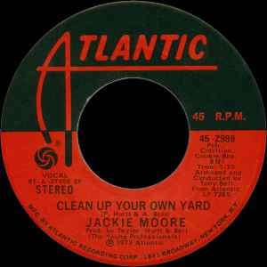 Image of Back Cover of 3154008S: 7" - JACKIE MOORE, Both Ends Against The Middle / Clean Up Your Own Yard (Atlantic; 45-2989, US 1973, Plain sleeve) Light marks only.  /VG+