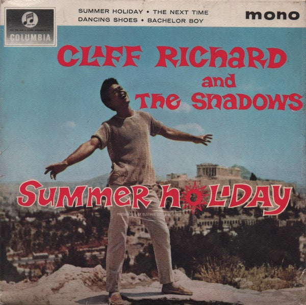 Image of Front Cover of 3114110C: 7" - CLIFF RICHARD AND THE SHADOWS, Summer Holiday (Columbia; SEG 8250, UK 1963, Laminated Flipback Sleeve, Mono) Strong VG, date stamp on rear of sleeve.  VG/VG