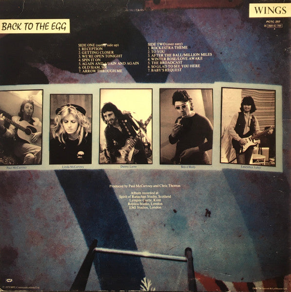 Image of Back Cover of LP - VG/VG - WINGS, Back To The Egg (MPL; PCTC 257, UK 1979, Inner, No Insert, No Carrier Bag), ,  - 4316277C