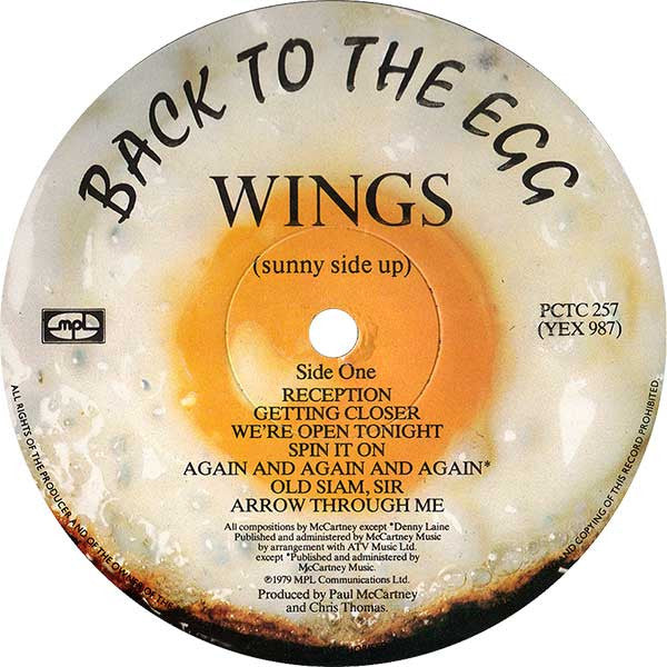 Image of Label Cover of LP - VG/VG - WINGS, Back To The Egg (MPL; PCTC 257, UK 1979, Inner, No Insert, No Carrier Bag), ,  - 4316277C