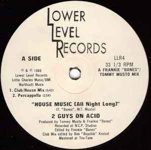 Image of Front Cover of 12" - /VG+ - 2 GUYS ON ACID, House Music (All Night Long) (Lower Level; LLR4, US 1988), highlighter on label,  - 3646191S