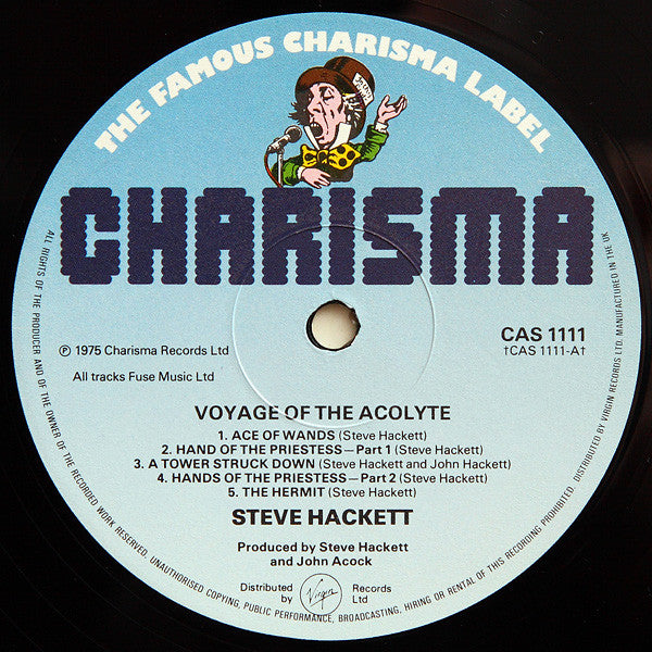 Image of Label Cover of LP - VG/VG - STEVE HACKETT, Voyage Of The Acolyte (Charisma; CAS 1111, UK 1984 Reissue), Edge Wear,  - 4246331S