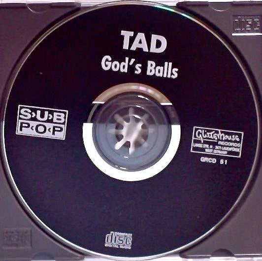 Image of Label Cover of 3114253S: CD - TAD, God's Balls (Glitterhouse Records; GRCD 51, Europe 1989, Jewel Case)   VG+/VG+