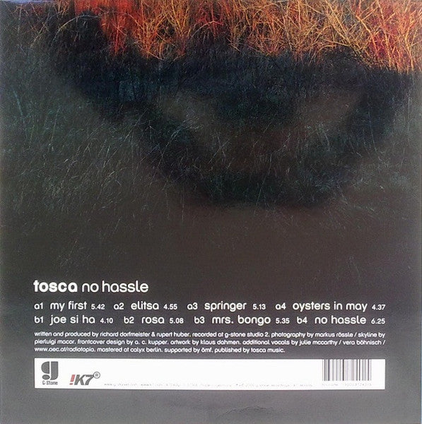 Image of Back Cover of 3144131S: LP - TOSCA, No Hassle (!K7 Records; !K7240LP, Germany 2009)   VG+/VG+