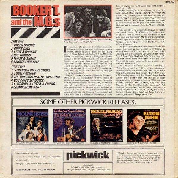 Image of Back Cover of 3114386C: LP - BOOKER T. AND THE M.G.S, Booker T. And The M.G.s (Pickwick Records; SHM 3031, UK 1980 Reissue, Laminated Front Sleeve) Sleeve has deep crease lines along spine. Some wear and scuffs too  VG/G+