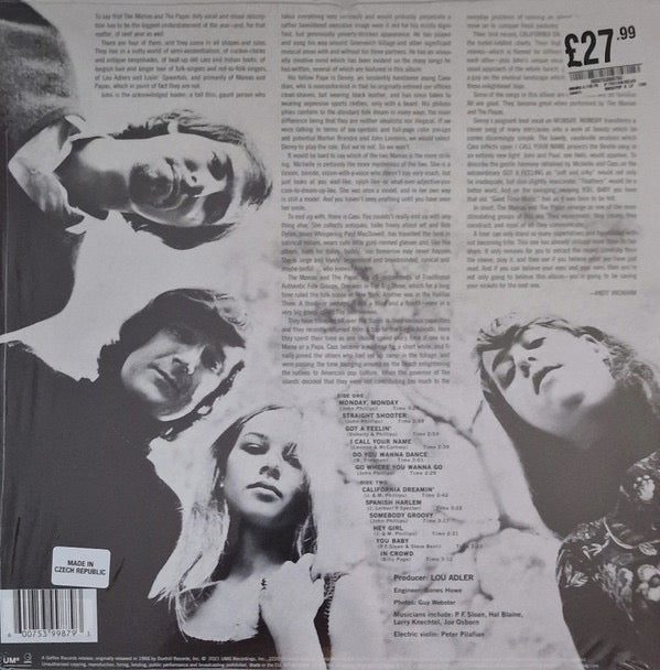 Image of Back Cover of 3134083E: LP - THE MAMA'S AND THE PAPA'S, If You Can Believe Your Eyes And Ears (Geffen Records ; 600753998793, UK 2024, Green Opaque Vinyl)   NEW/NEW