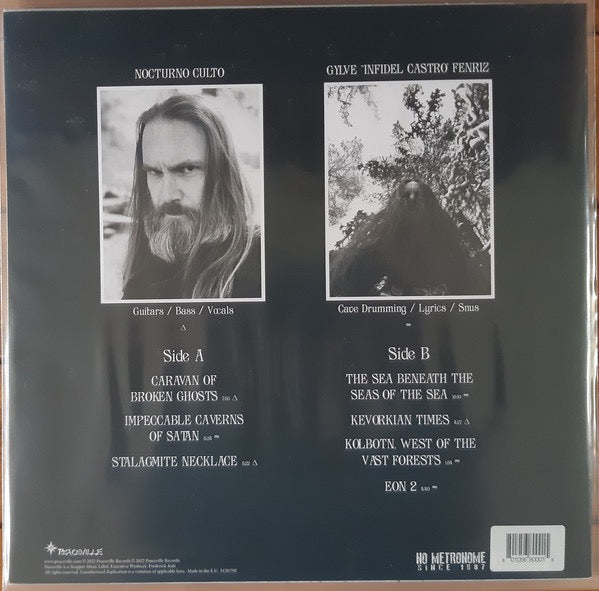 Image of Back Cover of 3134090E: LP - DARKTHRONE, Astral Fortress (Peaceville; VILELP1000, UK 2022, Limited Edition, Blue Transparent Vinyl)   NEW/NEW