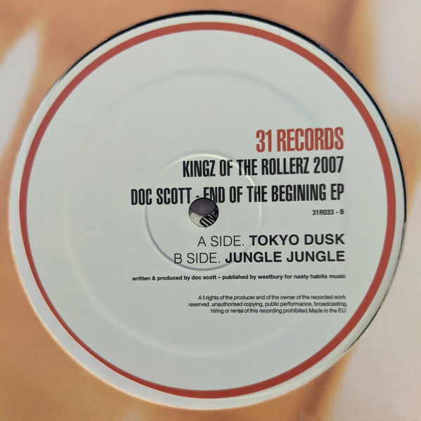 Image of Front Cover of 2x12" EP - VG/VG+ - DOC SCOTT, End Of The Beginning EP (31 Records; 31R033, UK 2007, Company Sleeve), , A - Tokyo DuskB - Jungle JungleC - 9507D - Zulu Dawn - 2926222E