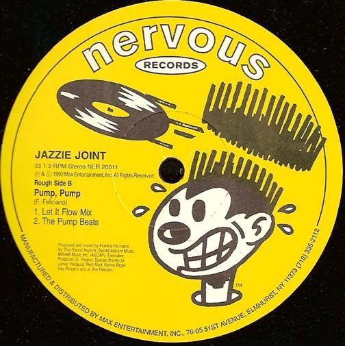 Image of Back Cover of 12" - /VG+ - JAZZIE JOINT, Give A Little Love (Nervous Records; NER 20011, US 1992, Plain Sleeve), , Top notch US deep house from Frankie Feliciano. - 4246371S