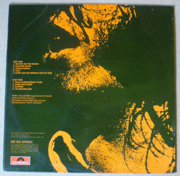 Image of Back Cover of LP - VG/G+ - TASTE, Taste (Polydor Red Label; 583 042, UK 1969, Fully Laminated Sleeve, Rory Gallagher, Stereo, Saharet Publishing), Lamination Wear,  - 3046172S