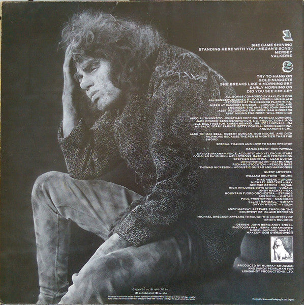 Image of Back Cover of 4245027S: LP - PAVLOV'S DOG, At The Sound Of The Bell (CBS; CBS 81163, UK 1976) Edge wear, creasing, staining and sticker residue.   VG/VG+