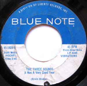 Image of Back Cover of 3254015S: 7" - THE THREE SOUNDS, The Frown / It Was A Very Good Year (Blue Note; 45-1928, US 1966, Plain sleeve) Lightest of marks.  /VG+