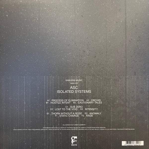 Image of Back Cover of 3224121E: 3xLP - ASC, Isolated Systems (Samurai Music; SMDELP06, UK 2020)   VG+/VG+