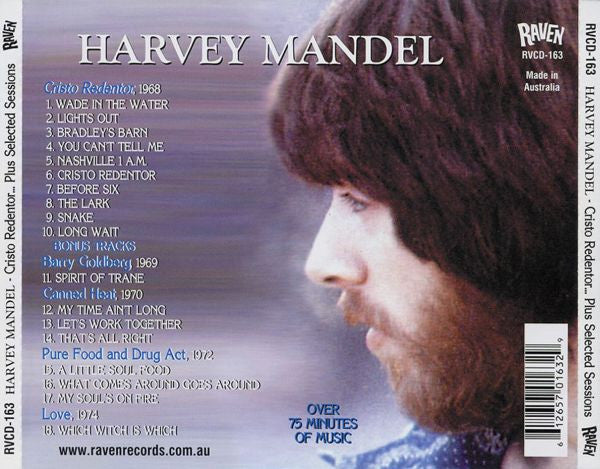 Image of Back Cover of 3234056E: CD - HARVEY MANDEL, Cristo Redentor (Raven Records; RVCD-163, Australia 2003)   VG+/EX