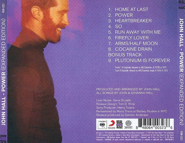 Image of Back Cover of 3234070E: CD - JOHN HALL, Power (Real Gone Music; RGM-0323, US 2015, Jewel Case)   VG+/VG+