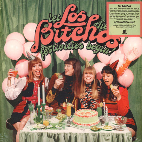 Image of Front Cover of 3244162S: LP - LOS BITCHOS, Let The Festivities Begin! (City Slang; SLANG50385LP, UK 2022, Insert, Green Vinyl)   VG+/G+