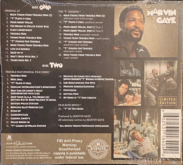 Image of Back Cover of 3215763C: 2xCD - MARVIN GAYE, Trouble Man: 40th Anniversary Expanded Edition (Motown; B0017676-02, US 2012 Reissue, Triple Digipak) Some very light shelf wear to digipack. Discs have a few light marks.  VG+/VG