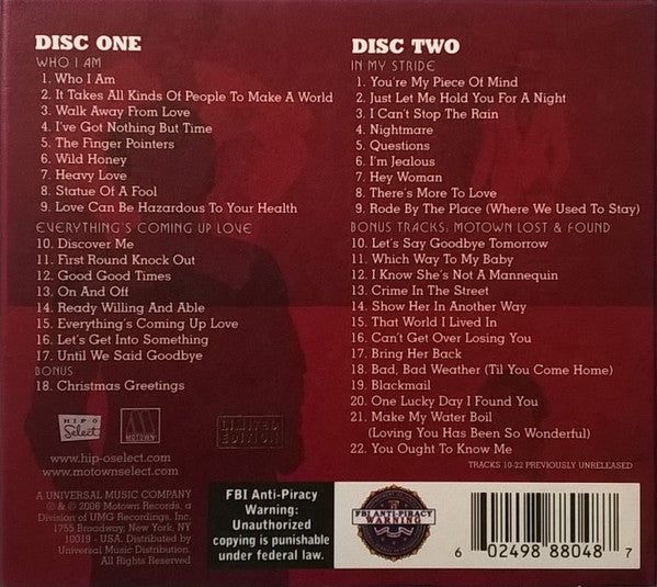 Image of Back Cover of 3035280E: 2xCD - DAVID RUFFIN, The Great David Ruffin: The Motown Solo Albums, Vol. 2 (Hip-O Select; B0005940-02, US 2006, Quadruple Digipak, Limited Edition)   VG+/VG+