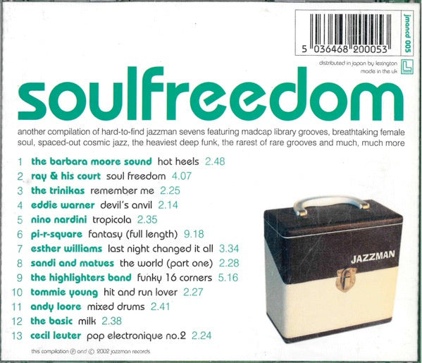 Image of Back Cover of 3214143C: CD - VARIOUS, Soul Freedom (A Further Collection Of Jazzman Sevens) (Jazzman; JMANCD 005, UK 2002, Jewel Case)   VG+/VG+