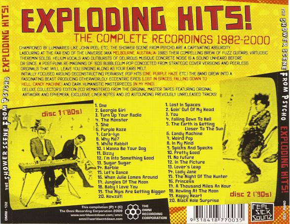 Image of Back Cover of 3234130E: 2xCD - THE SHOWER SCENE FROM PSYCHO, Exploding Hits (The Complete Recordings 1982-2000) (The Omni Recording Corporation; OMNI-132, Australia 2009, Jewel Case)   VG+/VG+