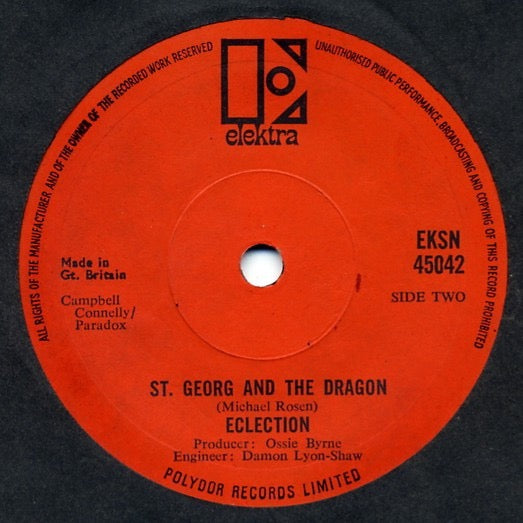 Image of Back Cover of 3214223C: LP - ECLECTION, Please/St. Georg And The Dragon (Elektra; EKSN 45042, UK 1968)   /VG+