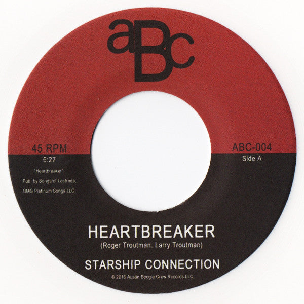 Image of Front Cover of 3254059S: 7" - STARSHIP CONNECTION, Heartbreaker / Do It 4 U (Austin Boogie Crew Records; ABC-004, US 2016, Plain Sleeve, White Vinyl)   /VG+