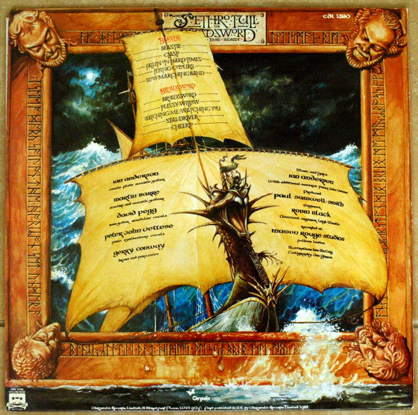 Image of Back Cover of 3224273E: LP - JETHRO TULL, The Broadsword And The Beast (Chrysalis; CDL 1380, UK 1982, Inner)   VG/VG