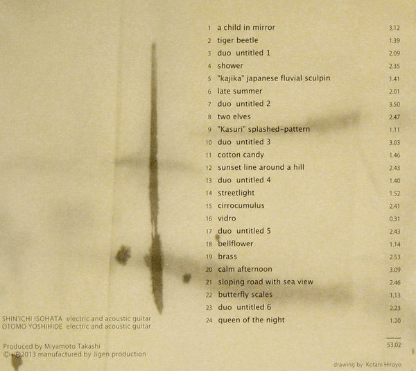 Image of Back Cover of 3214316C: CD - SHIN ICHI ISOHATA* GUITAR SOLO & DUO WITH OTOMO YOSHIHIDE, Existence (Jigen Production; Jigen-008, Japan 2013)   VG+/VG+