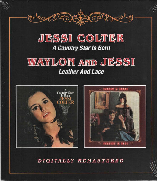 Image of Front Cover of 3234206E: CD - JESSI COLTER / WAYLON AND JESSI, A Country Star Is Born / Leather And Lace (BGO Records; BGOCD1300, UK 2020, Card Slipcase with Jewel Case inside, Booklet)   EX/EX